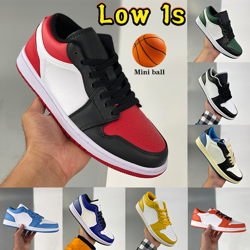 

Top quality low 1s 1 men Basketball Shoes Bred Toe Green Black White Grey Fragment x Cactus Starfish Pollen mens Sneakers women trainers, Bubble wrap packaging