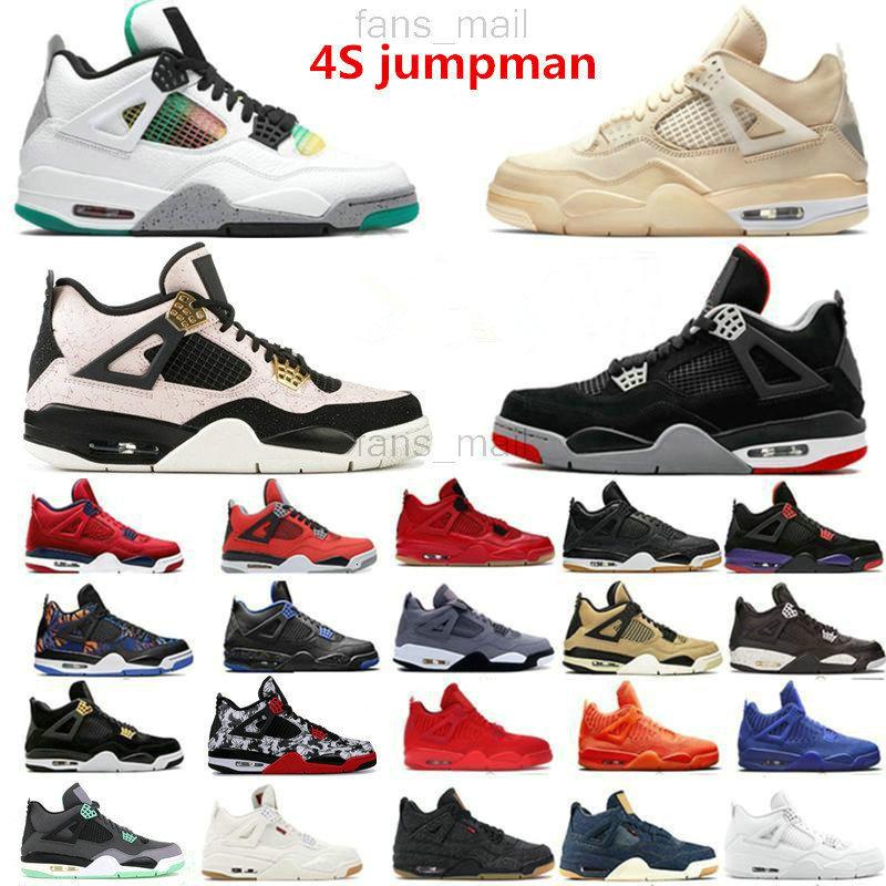 

2021 New Jumpman 4 4s Mens Womens Basketball Shoes University Blue Sail Kaws Metallic Purple Cement Alternate Sports Trainers Sneakers Ni Ok, 35#