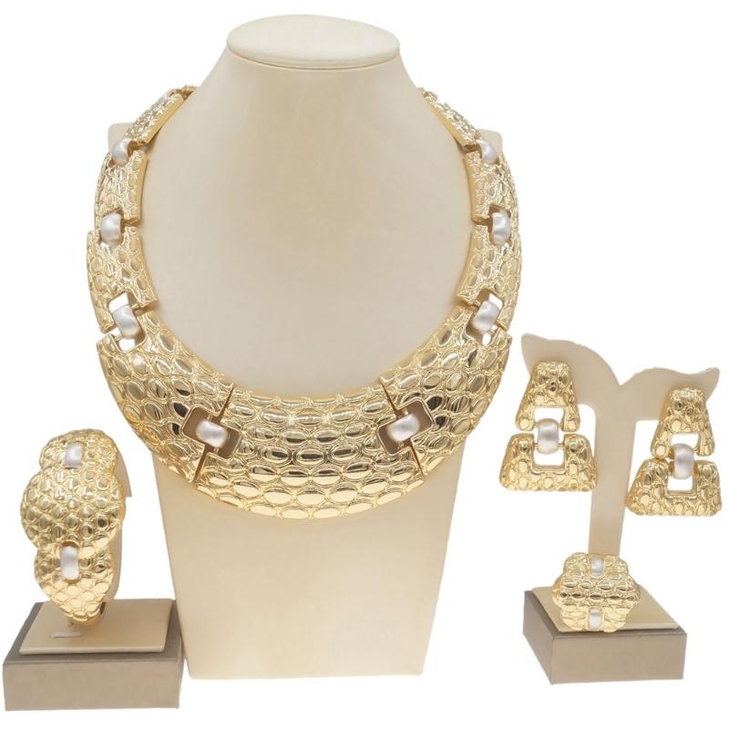 Collier de boucles d'oreilles Yulaili Factory Sales directes Brésilien Silver Jewelry Ensemble de bijoux en gros de la Chaîne féminine Dernières