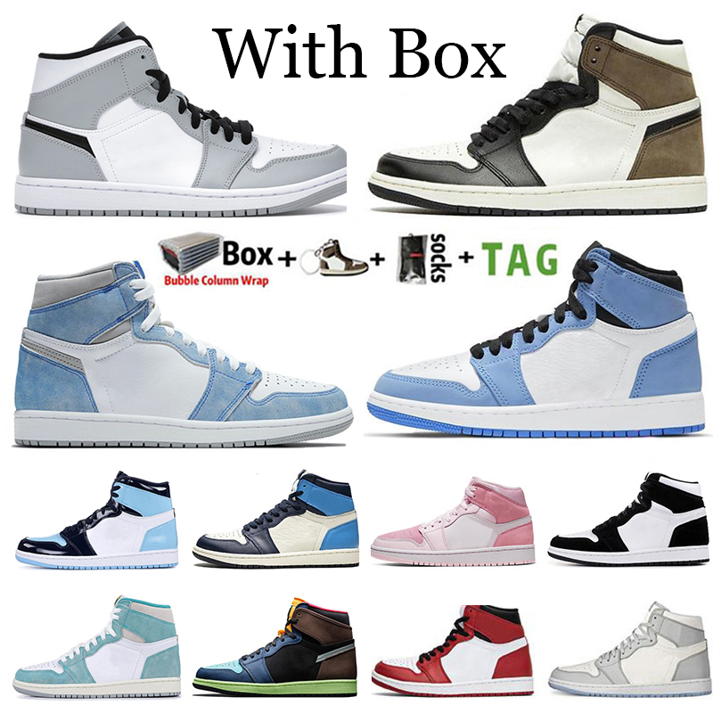 

2021 With Box Basketball Shoes Jumpman 1 1s Hyper Royal University Blue Lucky Green Light Smoke Grey Mens UNC Dark Mocha Twist Toe Trainers Sneakers, 30