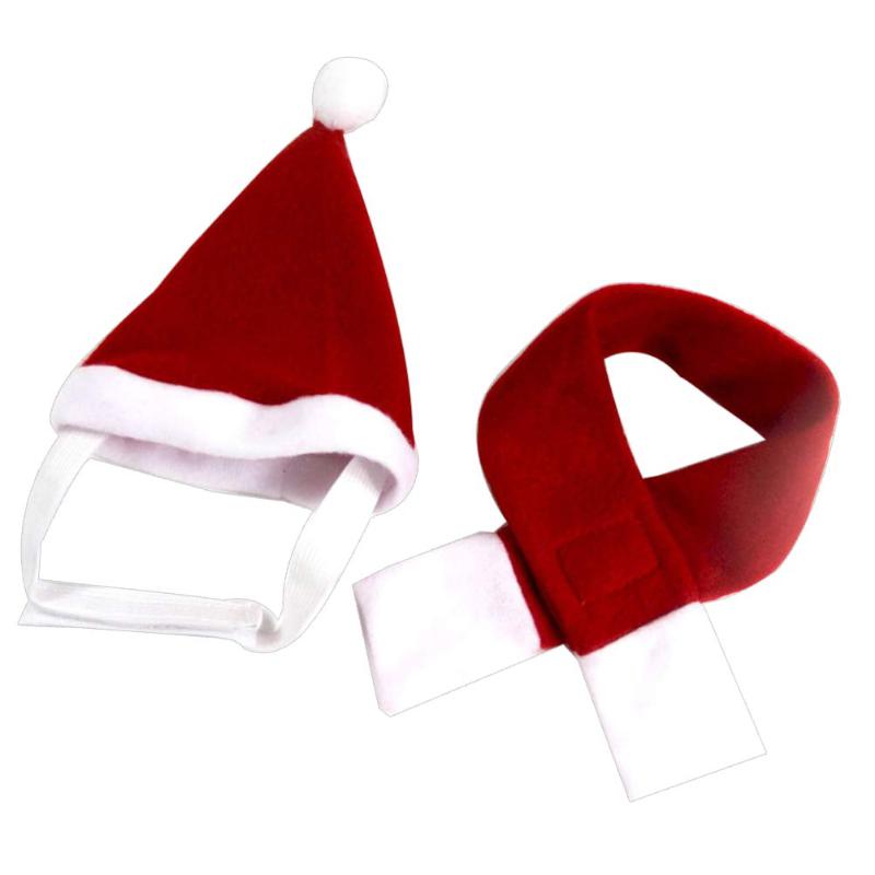 

Cat Costumes Dog Christmas Hat And Scarf Set Winter Holiday Costume Outfit Pography Props (Size)