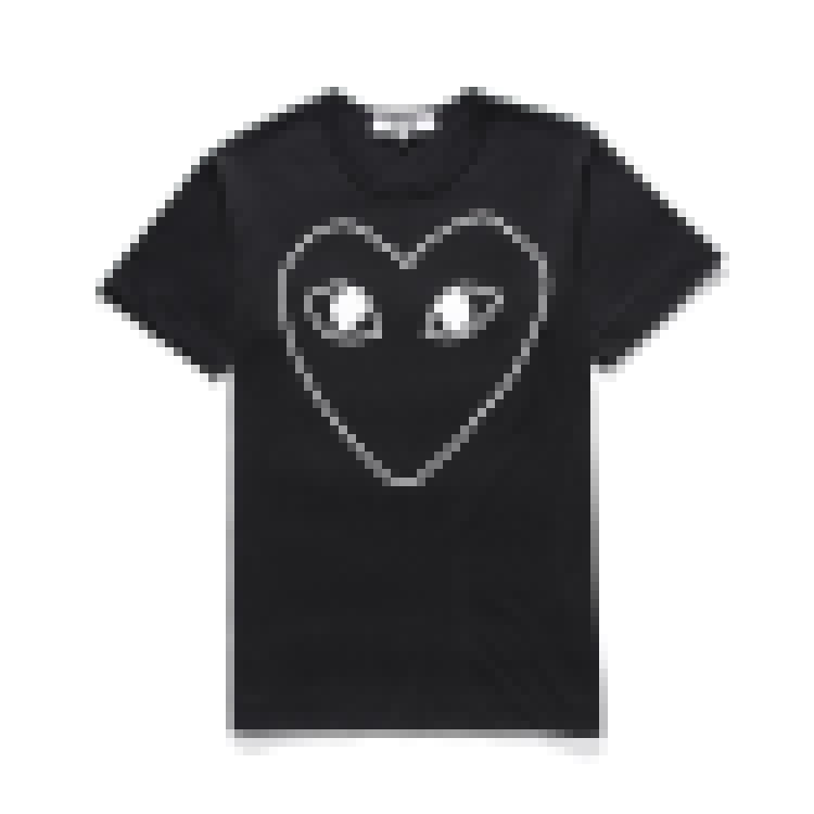 

New COM Best Quality white Des Garcons Play Gold Heart T-Shirt Black CDG FROZEN COLOR Print PLAY Tee