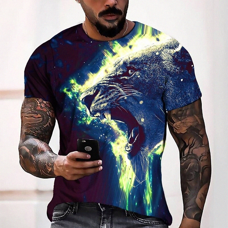 Men's Tee T shirt 3D Print Graphic Round Neck Casual Daily 3D Print Short Sleeve Tops Fashion Designer Cool Comfortable Black V607#