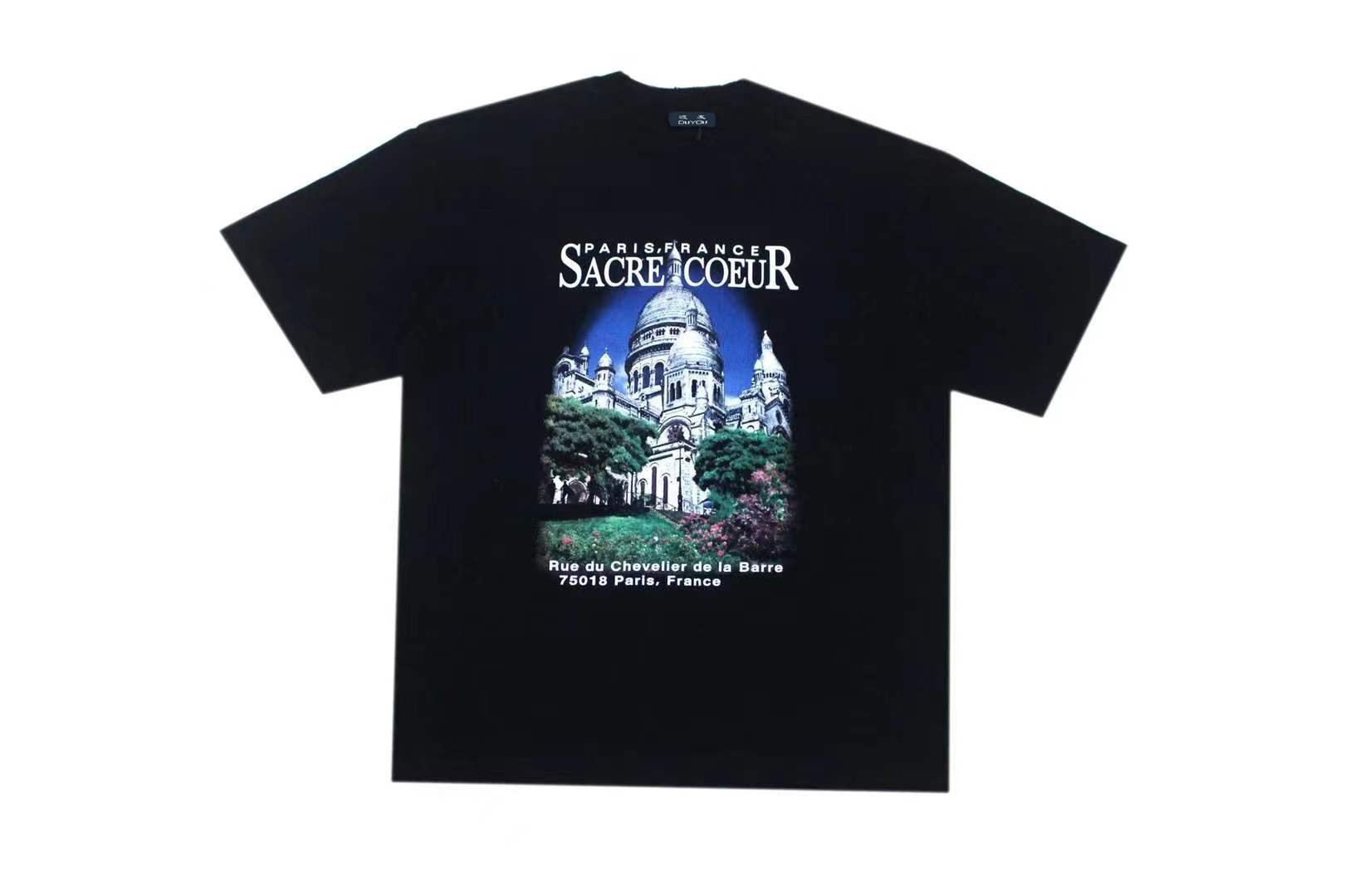 

OVERSIZED T SHIRT NOTRE DAME Print Cotton T-shirt Men Short Sleeve T Shirts Large Fit Hip Hop Streetwear Tees Fashion Women Tops DY85537, Black