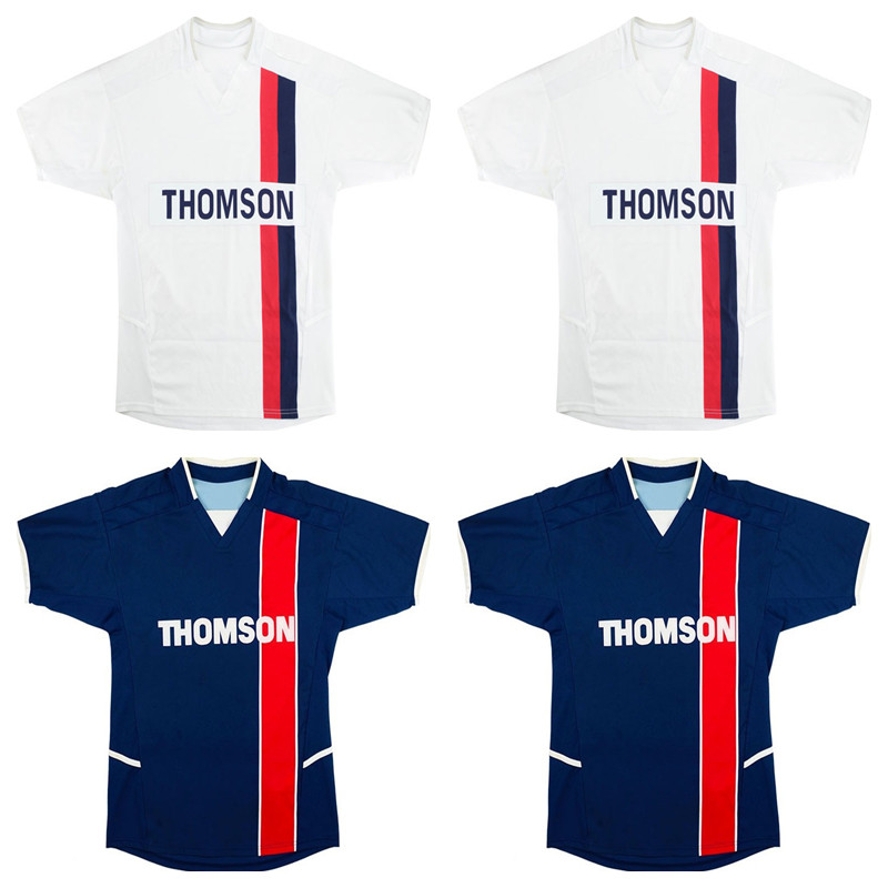 

2002 2003 Paris Ronaldinho retro soccer jersey 01 02 home away Heinze Pochettino Leroy classic vintage football shirt, Home jersey