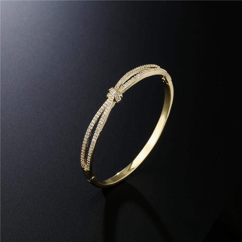 

Bangle S95 Wish Plated 18K Gold Micro-inlaid Zircon Bow Bracelet