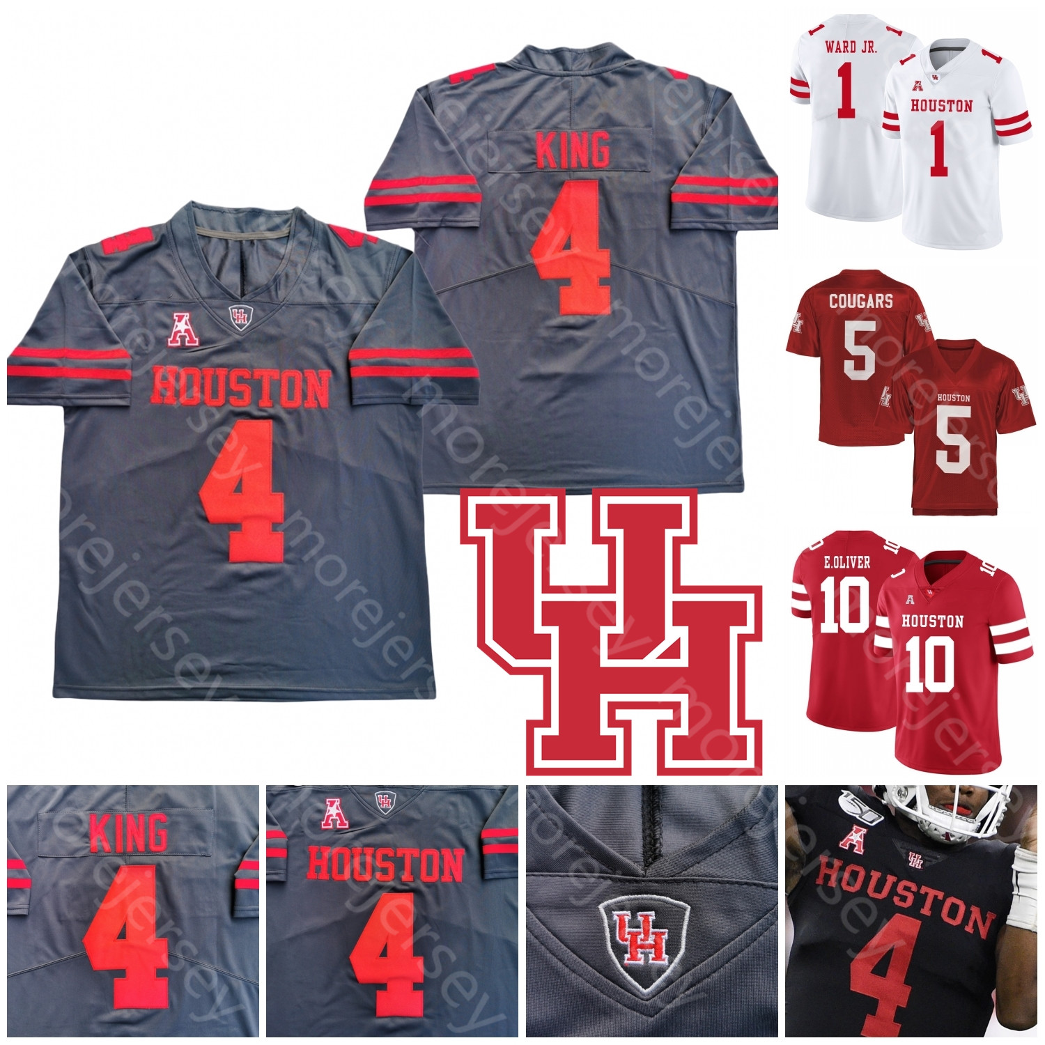 

Houston Cougars Football Jersey College NCAA Mulbah Car Christian Trahan Clayton Tune Nathaniel Dell Ta'Zhawn Henry Seth Green D'Eriq King Kyle Porter Corbin, White