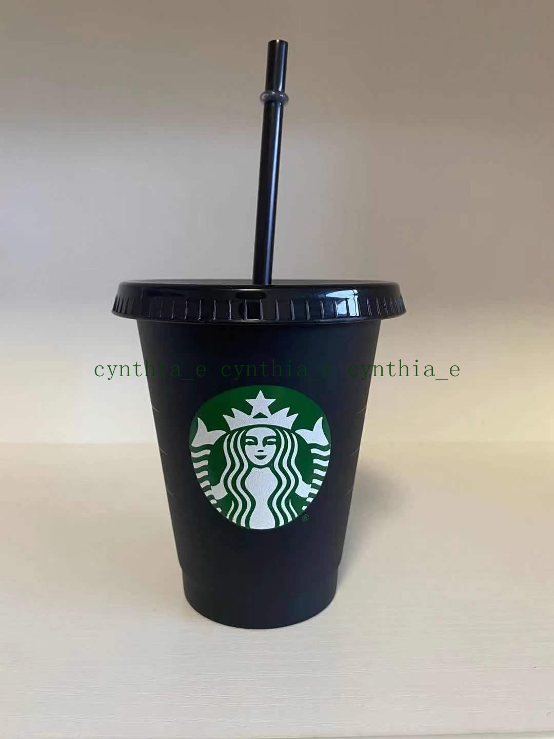 

5pcs 16oz Tumblers Black Plastic Drinking Juice Cup With Lip And Straw Magic Coffee Mug Costom Starbucks Transparent L3, Customize