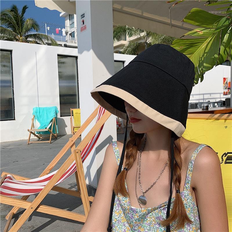 

Summer All-Match Sun Hat Can Wear Horsetail Fisherman Linen Day Oversize Brim Protection Wide Hats, Blue;gray