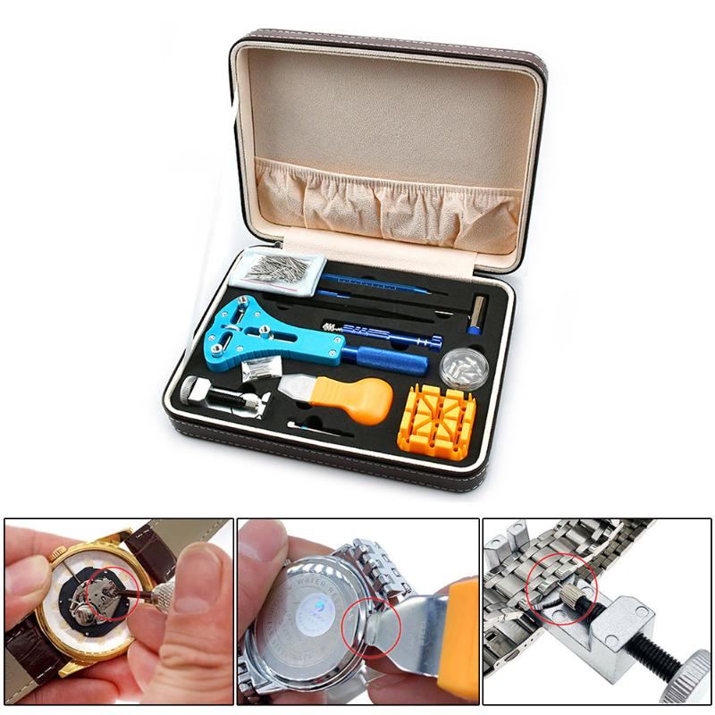 

Repair Tools & Kits 143pcs Household Watch Tool Kit Watchmaker Link Pin Remover Back Case Opener Battery Replacement Strap Needle Set#20