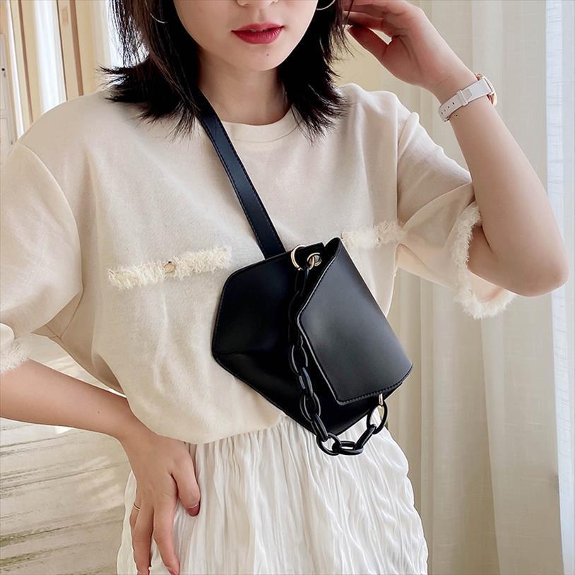 

fashion women waist packs bags chain small handbag soft leather female shoulder crossbody chest bag purse fanny pack