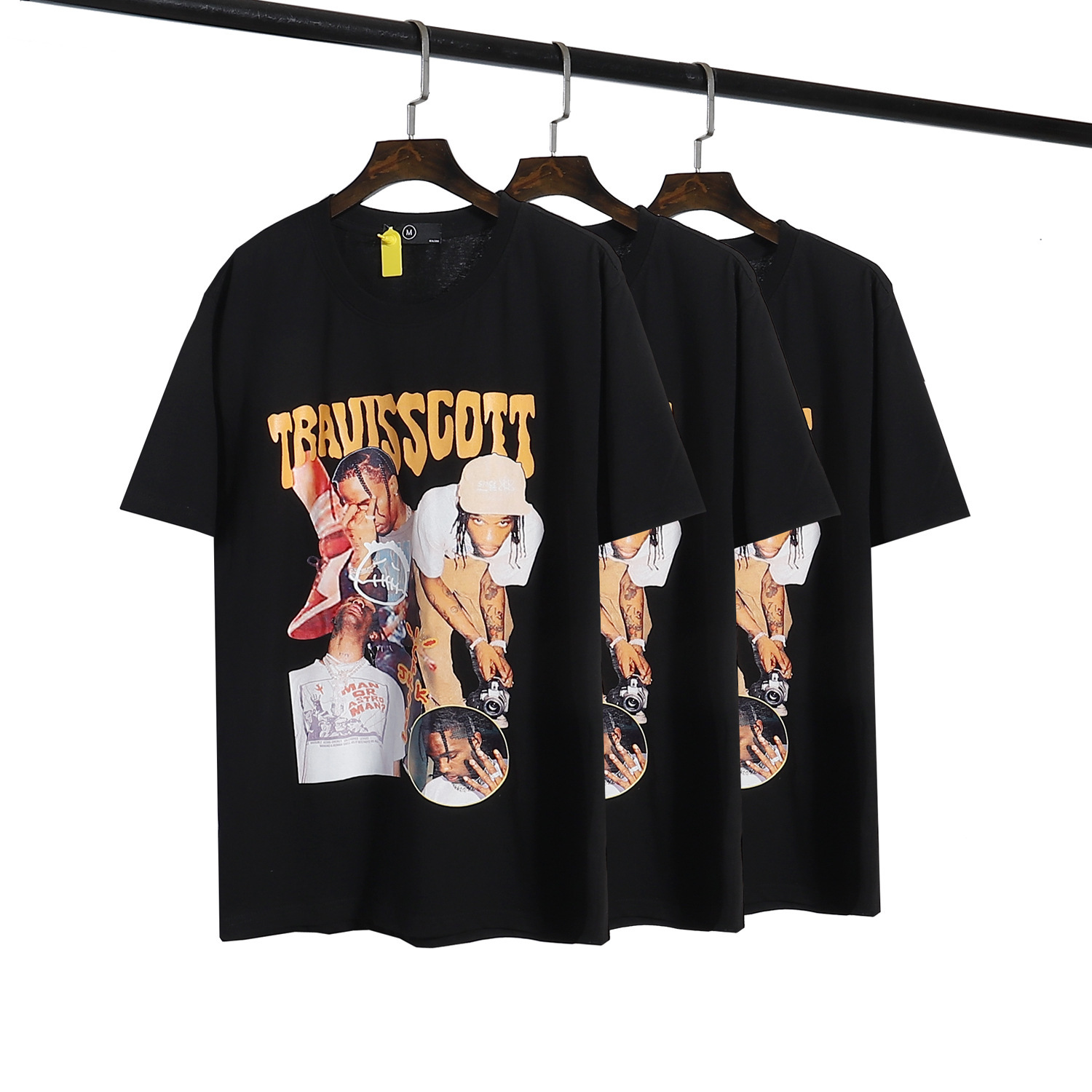 

Travis scott mens casual T shirt Hip hop High Street Short Sleeve tshirt Character printing top tees men and women Streets fashion loose Round neck Couples polos, I need look other product