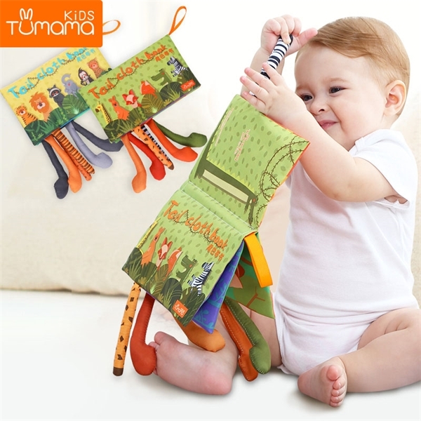 

Tumama Baby Rattles Mobiles Toy Soft Animal Tails Cloth Book Newborn Stroller Hanging Toy Baby Early Learning Educational Toys L0323