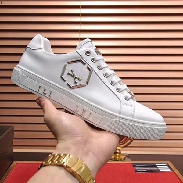 

Dio Fashion Men Leather Lace Up Platform Oversized Sole Sneakers White CasualPrinted kjl006