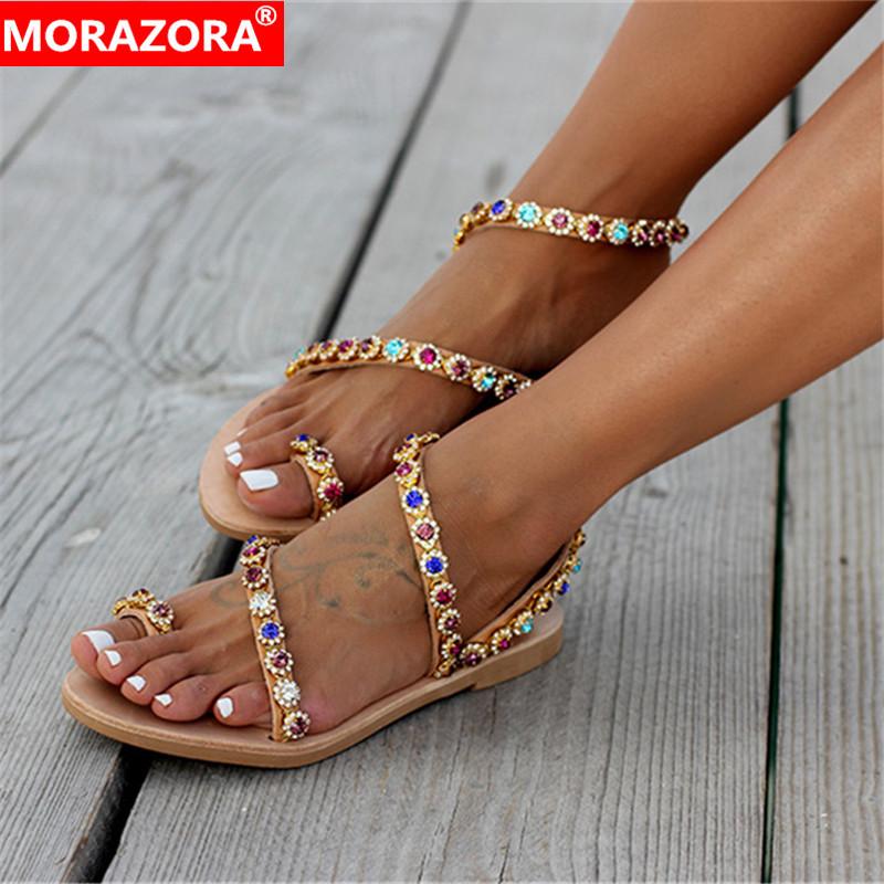 

Arrival Rome Shoes Women Sandals Crystal Slip On Summer Simple Comfortable Beach Flat Woman, Black