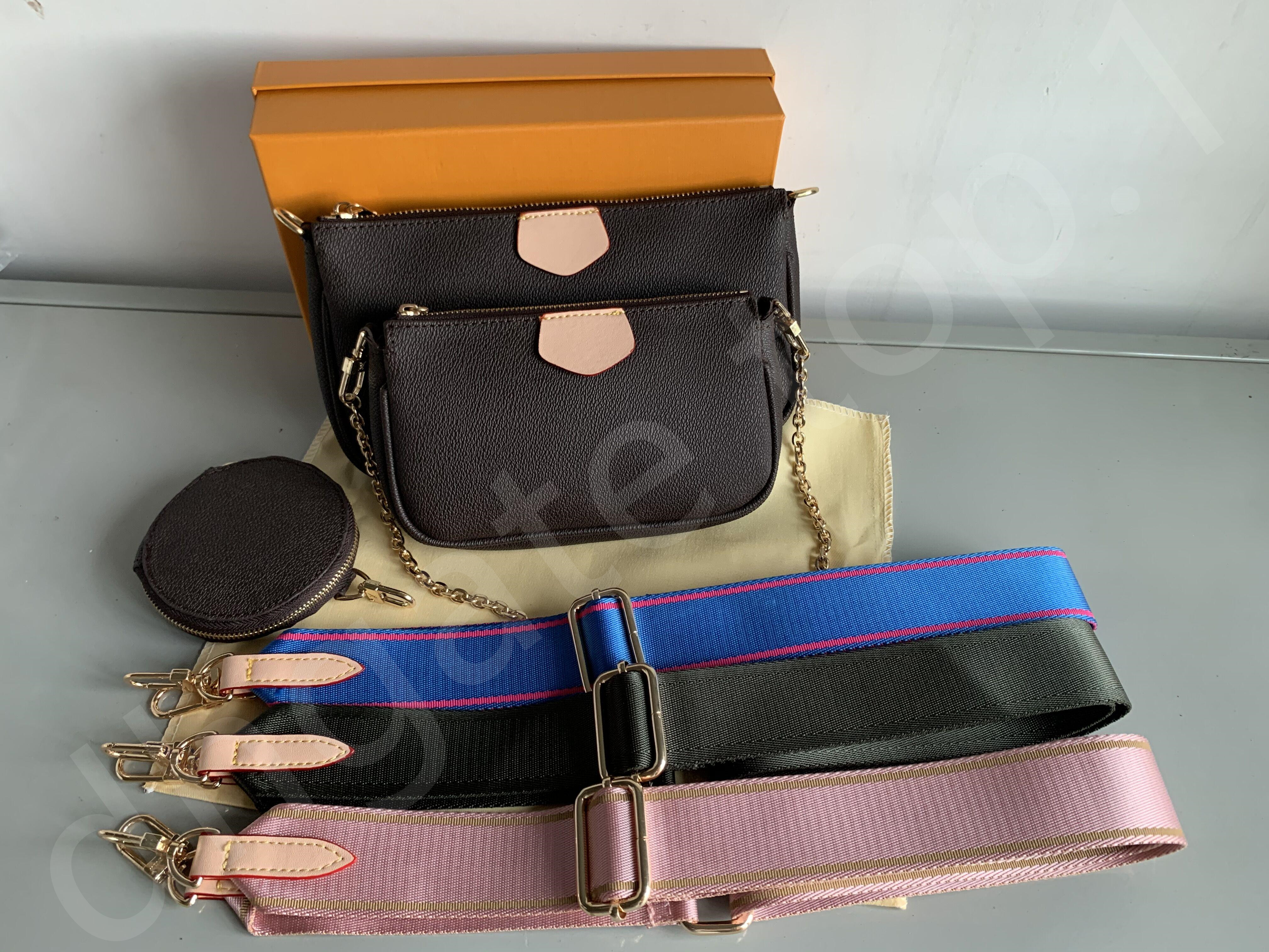 

HOT favorite multi pochette accessories handbag purse genuine leather flower shoulder crossbody bag ladies purses 3 pcs purse bags, L1