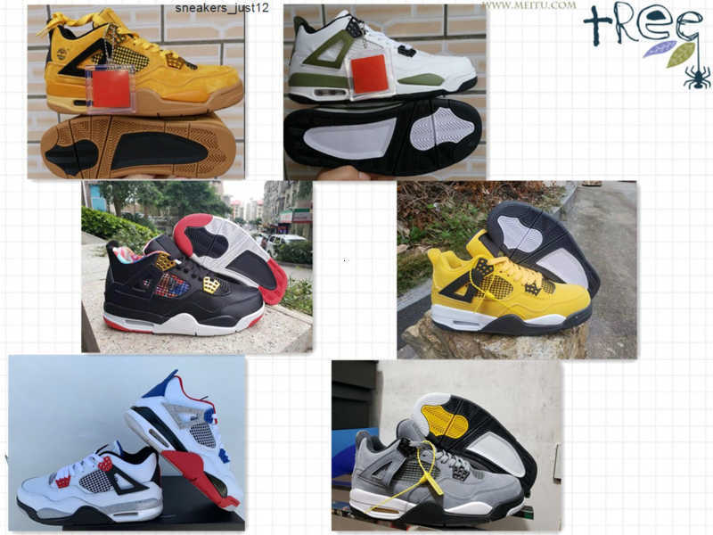 

4 CNY Chinese New Year Wheat Green Yellow Grey men basketball 4S mandarin duck Jumpman sports sneakers mens shoes size 8-13, Payment link