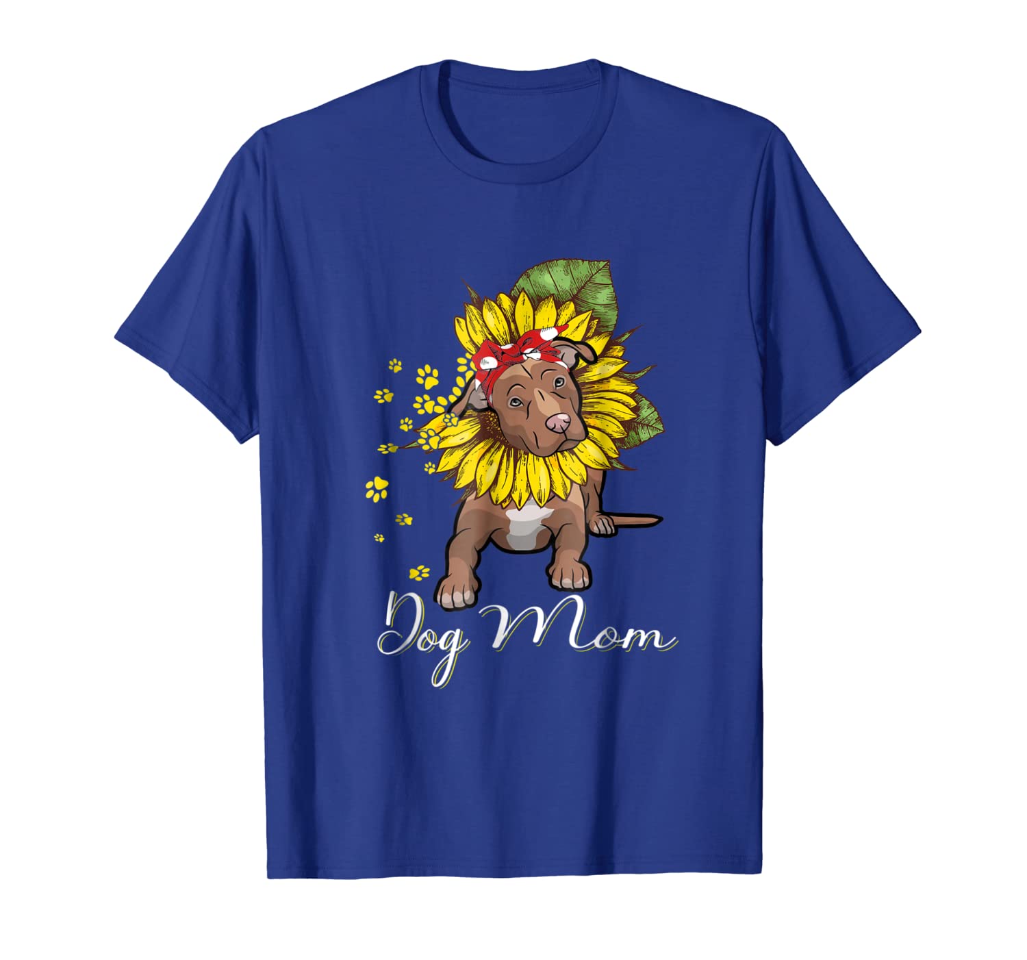 

pitbull sunflower tshirt- dog mom sunflower - pitbull lovers, White;black