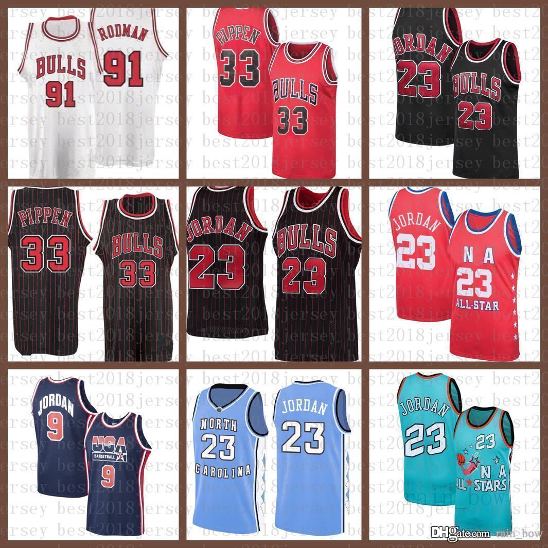

2021 New Basketball Jersey ChicagoBull Mens 23 Michael Scottie 33 Pippen Mesh Retro Dennis 91 Rodman Youth Kids White, Black;red