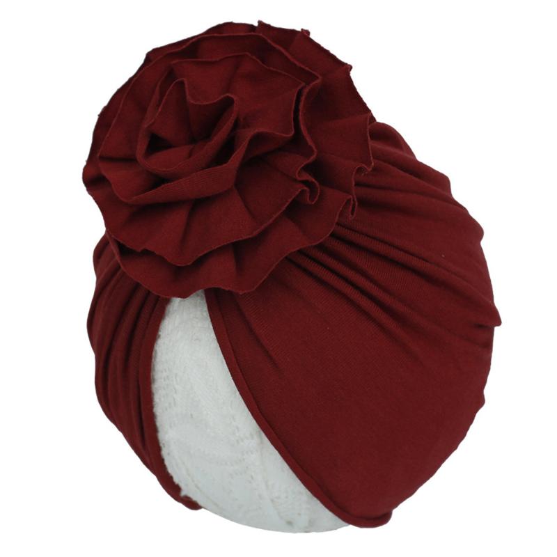 

Caps & Hats Infant Cap Fashion Props Baby Girl Hat Party Breathable Cotton Blend Cute Pleated Flower Solid Color Knitted Soft Gift Beanie, Yellow