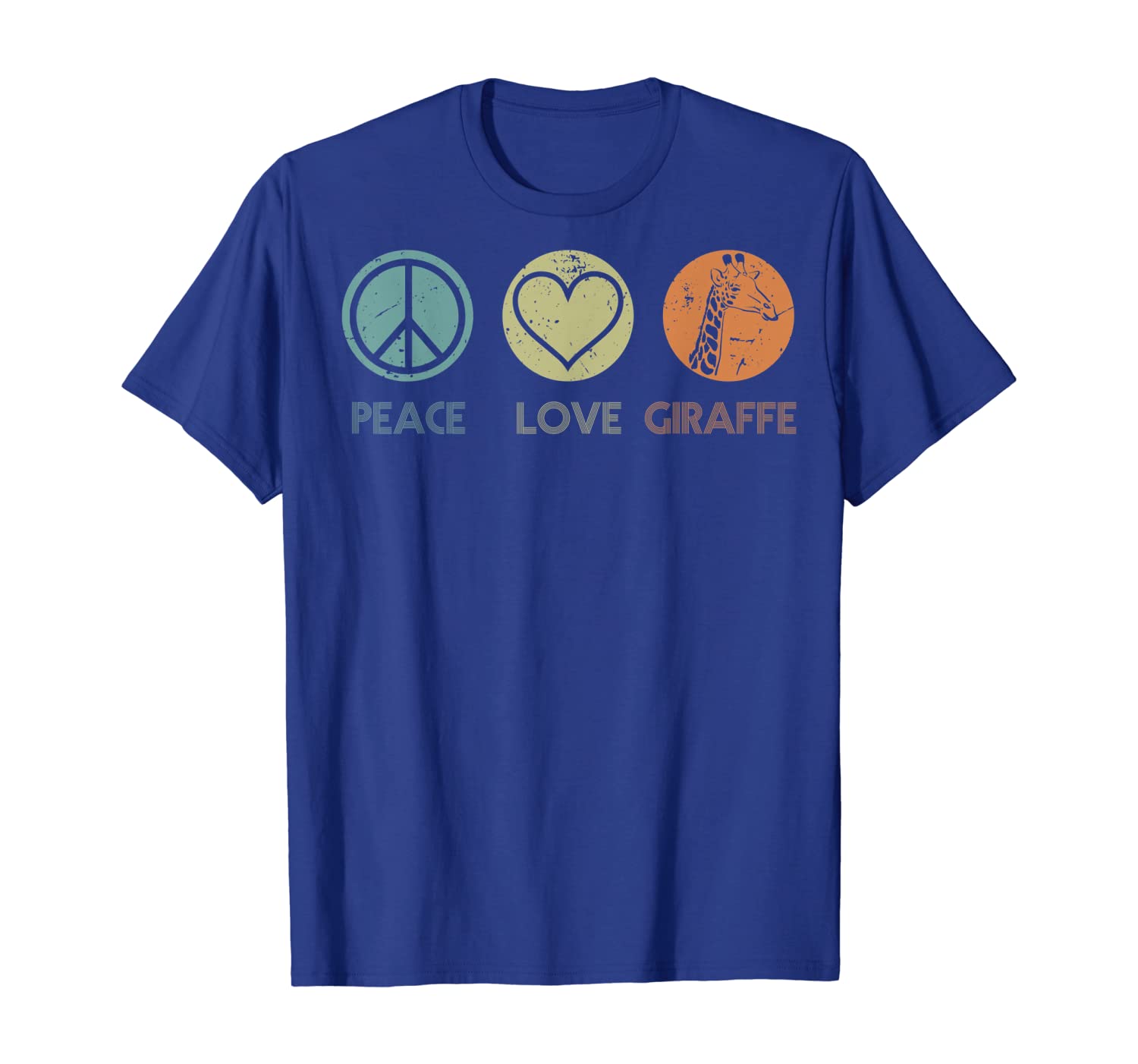 

Vintage Peace Love Giraffe Tshirt Funny Giraffe Lover Gifts, White;black
