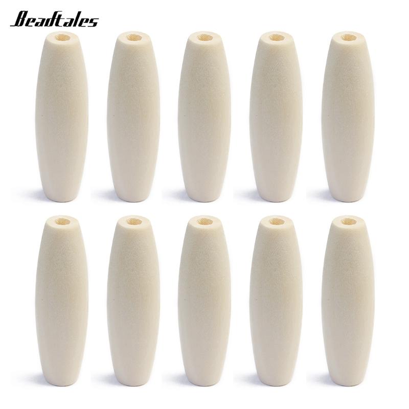 

Other Beadtales 20pcs/lot 45x14mm Natural Wood Beads Big Hole Oval Shape Spacer Teething For Kids DIY Bracelets Jewelry Findings