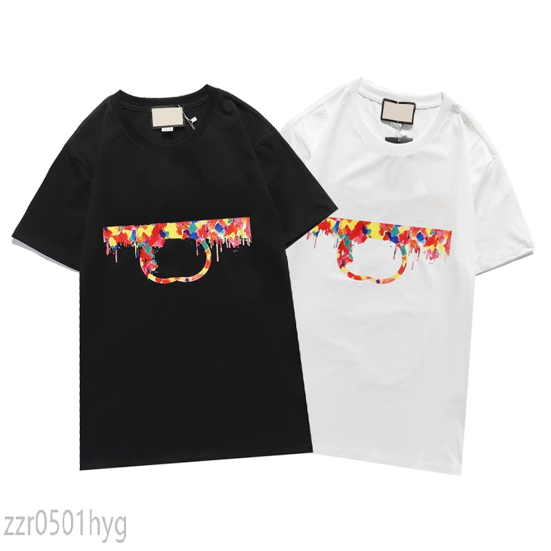 

2021 Womens Mens Fashion T Shirt with Brand Letter Print Designer Top Tops Short Sleeve Casual Tees S-3XL ff