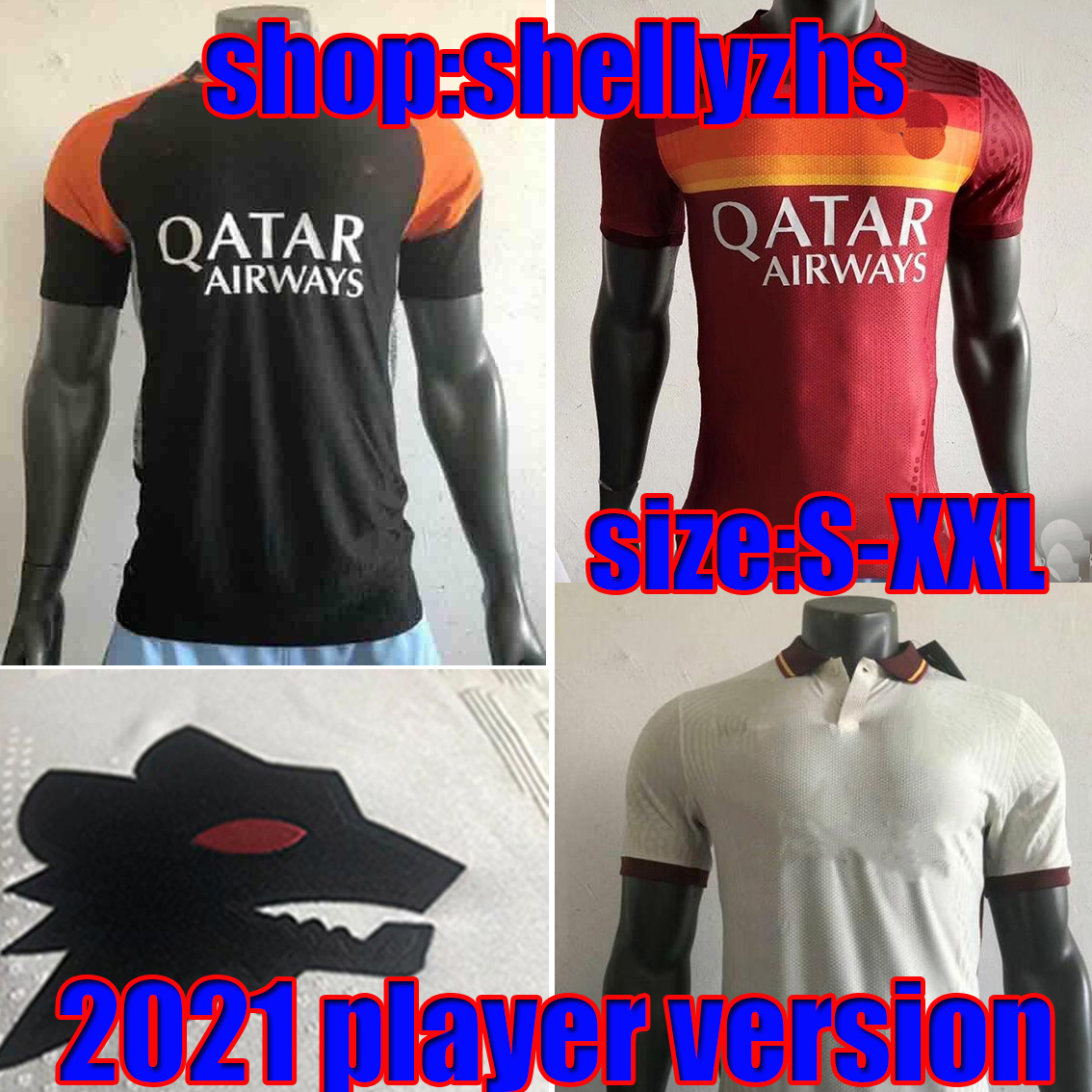 

Player version 2021 soccer jersey AS DE ROSSI DZEKO ZANIOLO rome TOTTI PEROTTI jerseys 20 21 roma football shirts 2022 Men, Black;yellow