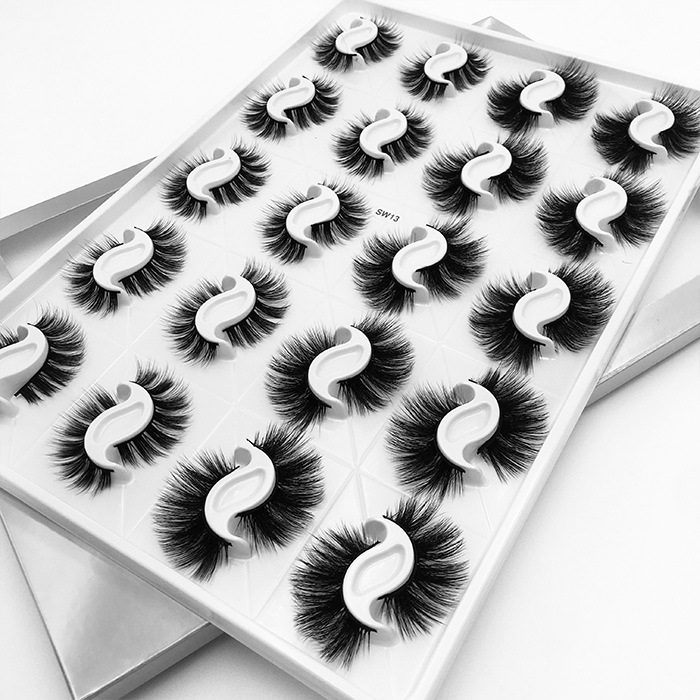 Soft Light Thick Curled 20 Pairs Mink False Eyelashes Set Natural Long Handmade Reusable 3D Fake Lashes Full Strip Laser Packing 6 Models Availab-image-676501956