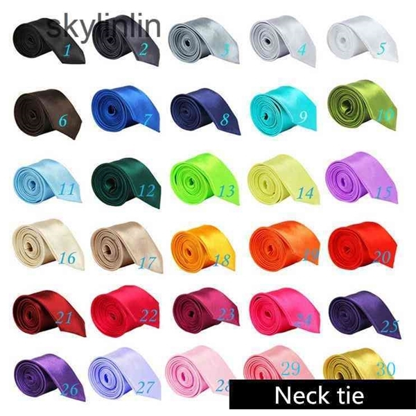 

Solid Neck tie Casual Skinny mens Polyester colorful 5cm*145cm Classic men handmade necks ties Skinnys Wedding Party FFA060 1000pcs