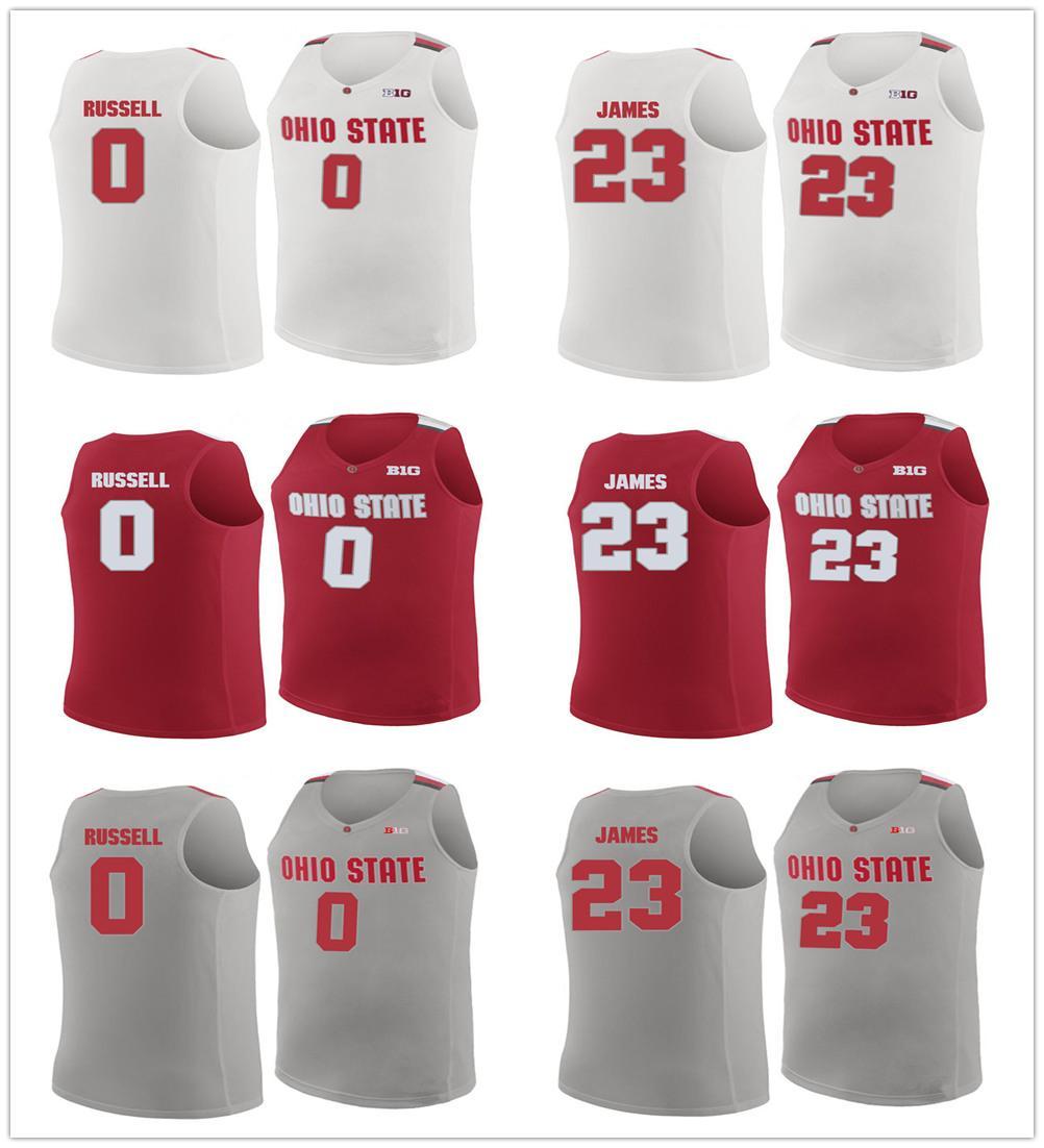 

Ohio state Buckeyes OSU College LeBron James 23 Basketball Jersey D'Angelo Russell D Angelo 0 Men's Stitched Custom Number Name Jerseys, Black;red