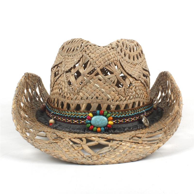 

Wide Brim Hats 100% Natural Straw Hat Cowboy Women Men Handwoven Tassel Summer Western Brimmed, C20natural straw