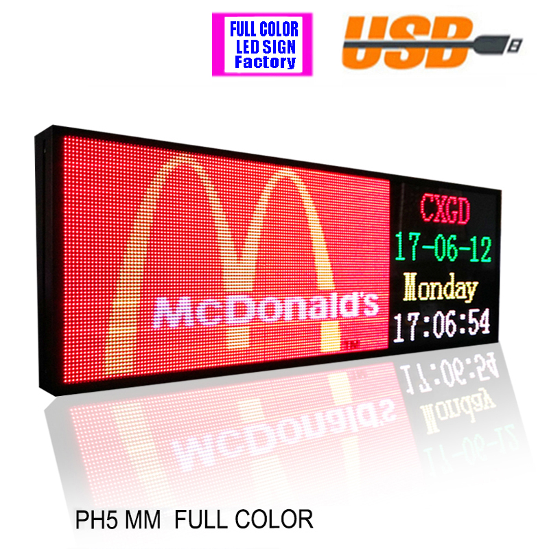 PH5 mm Programmable Scrolling LED Sign Message Board 39"x14"Indoor Full Color Edit Text Image Animation Display for Shop Window Adverti-image-689071028