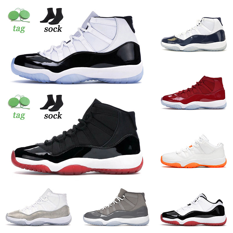 

High Quality 2021 Basketball Shoes 11 11s Space Jam Cap And Gown Bred 25th Anniversary Wmns Concord Platinum Tint Trainers Sneakers XI Air Jorden, D3 40-47