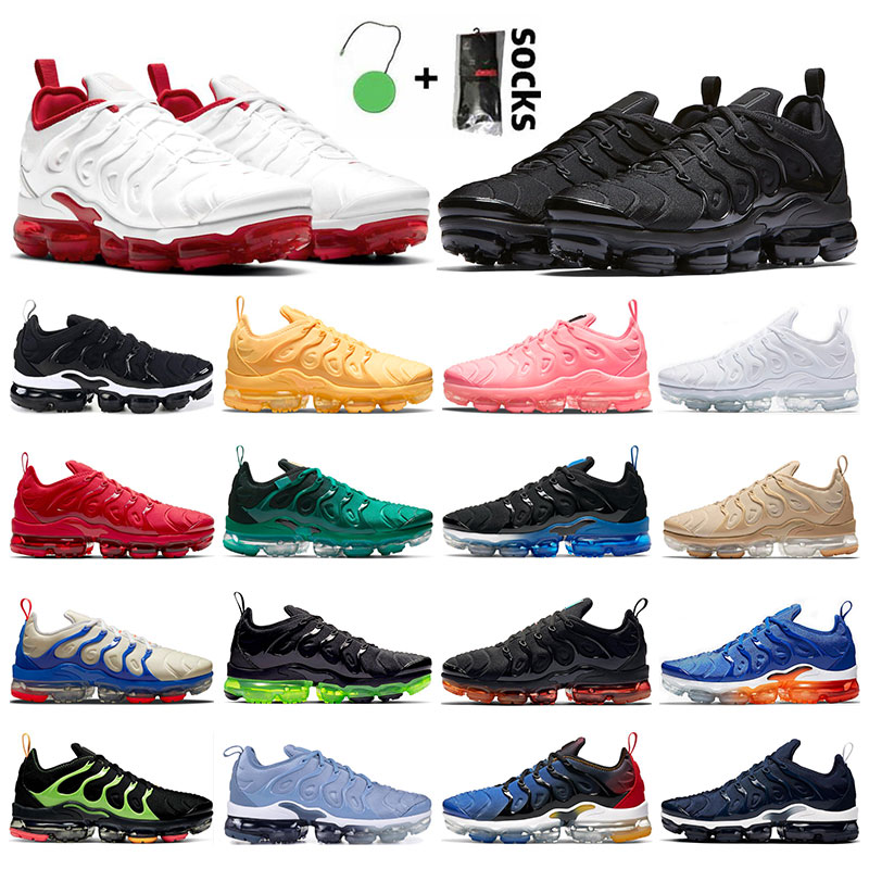 

men women vapor running shoes max plus Triple Black White Orange Sunset Bubblegum Metallic Gold Midnight Navy mens trainers outdoor sports sneakers, 15 sunset 40-45