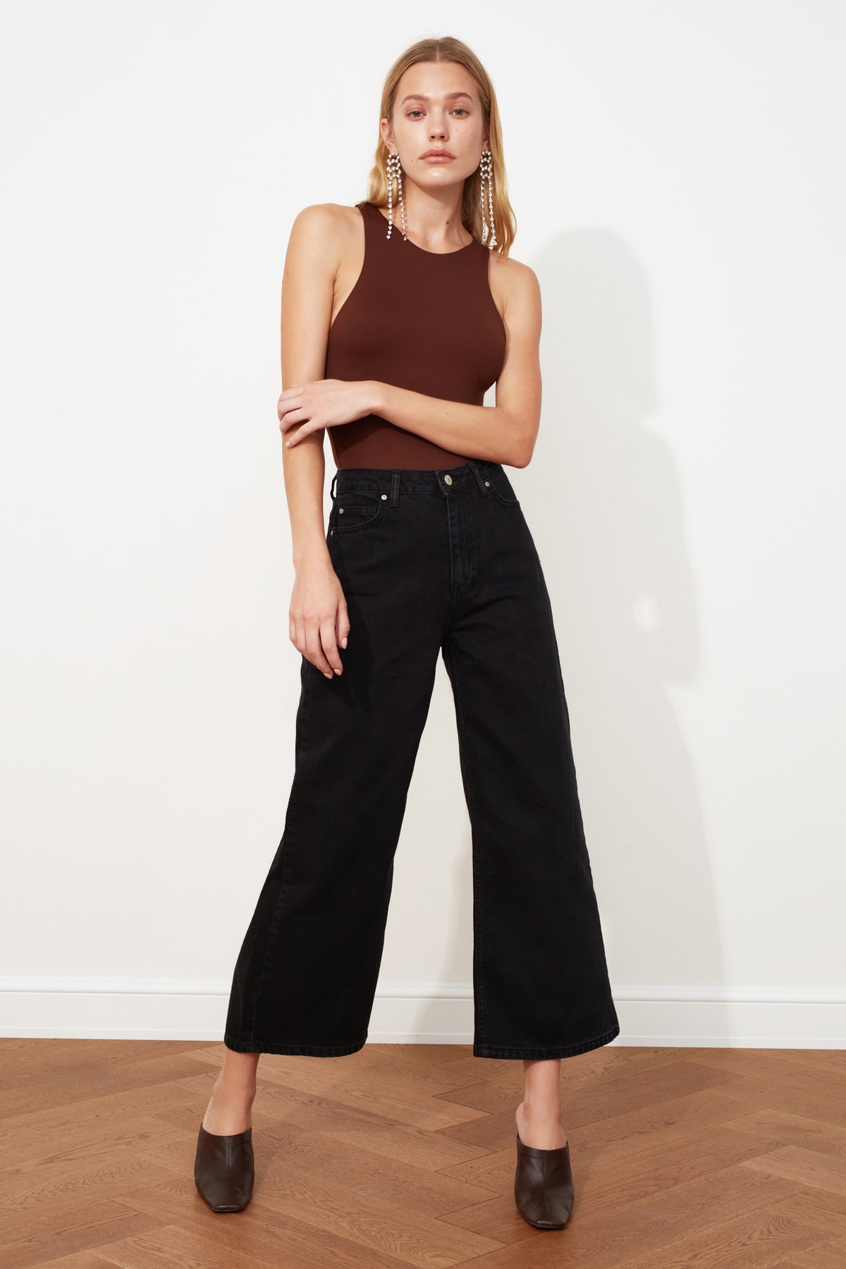 

2011trendyol high waist culotte jeans twoss20je0141, Blue