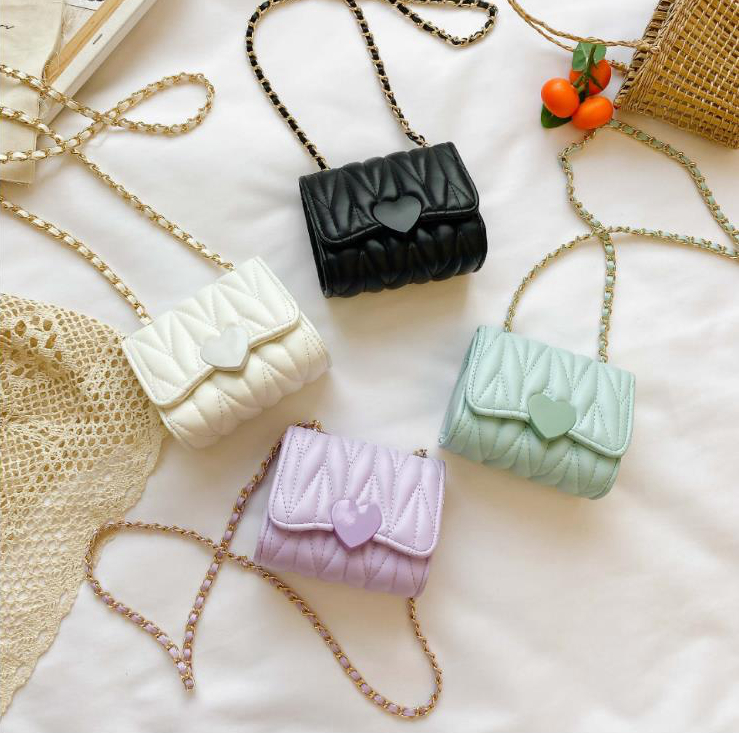 

Baby Bag Girls Messenger PU Handbag Fashion Princess Shoulder Bags Clutch Purse Lovely Accessories 6 Colors Optional BT6653, As picture