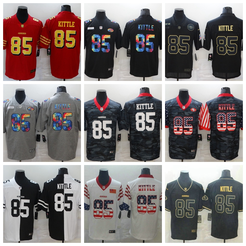 

San Francisco''49ers''MEN WOMEN''NFL''YOUTH George Kittle Crucial Catch USA Camo 2020 Salute To Service Stitched Limited football Jersey