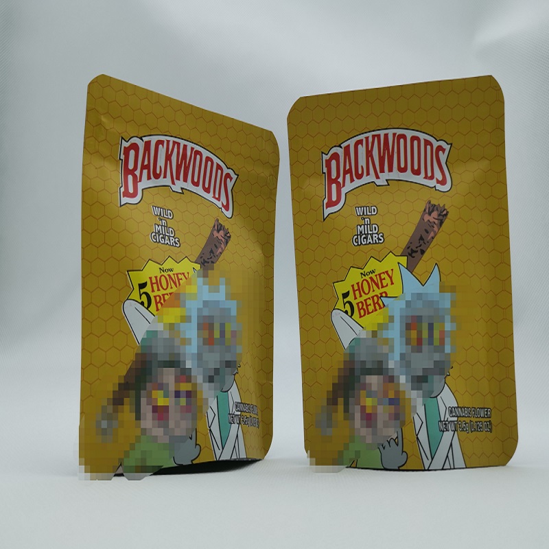 

3.5g Backwoods bag edibles Smell Proof Resealable Zipper gummy dry herb Mylar Bags