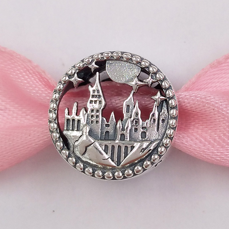 

AnnaJewel 925 Sterling Silver Beads Harry Potter, Hogwarts School Of Witchcraft And Wizardry Charm Charms Fits European Pandora Style Jewelr