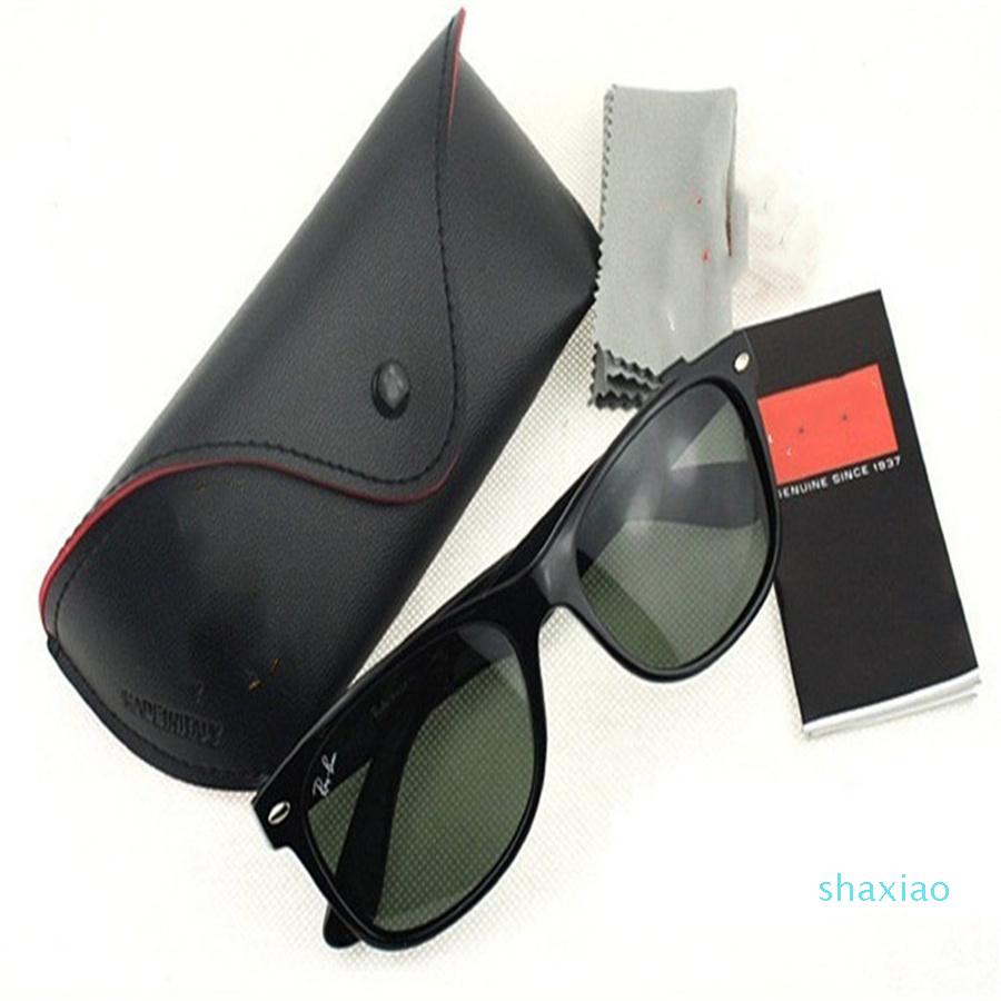 

High Quality Polarized Lens Ray Sunglasses Vintage Pilot UV400 Protection Men Bans Women Ben wayfarer sun glasses with case box, White;black