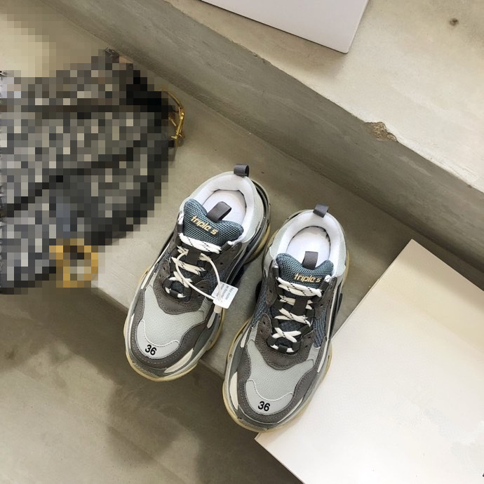 

Crystal Bottom Clear Sole Paris Triple S Shoes 17FW Sneakers Letter Platform Retro Ladies Men Women Casual Trainers 35-45, 01