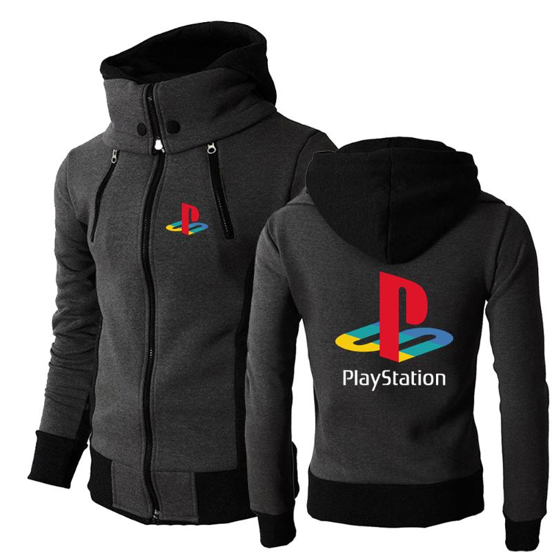 

Men's Hoodies & Sweatshirts PS Printing Mens Tops 2021 Spring Autumn Xbox Game Playstation Comfortable Fashion Delicate Double Zip Solid Col, Black