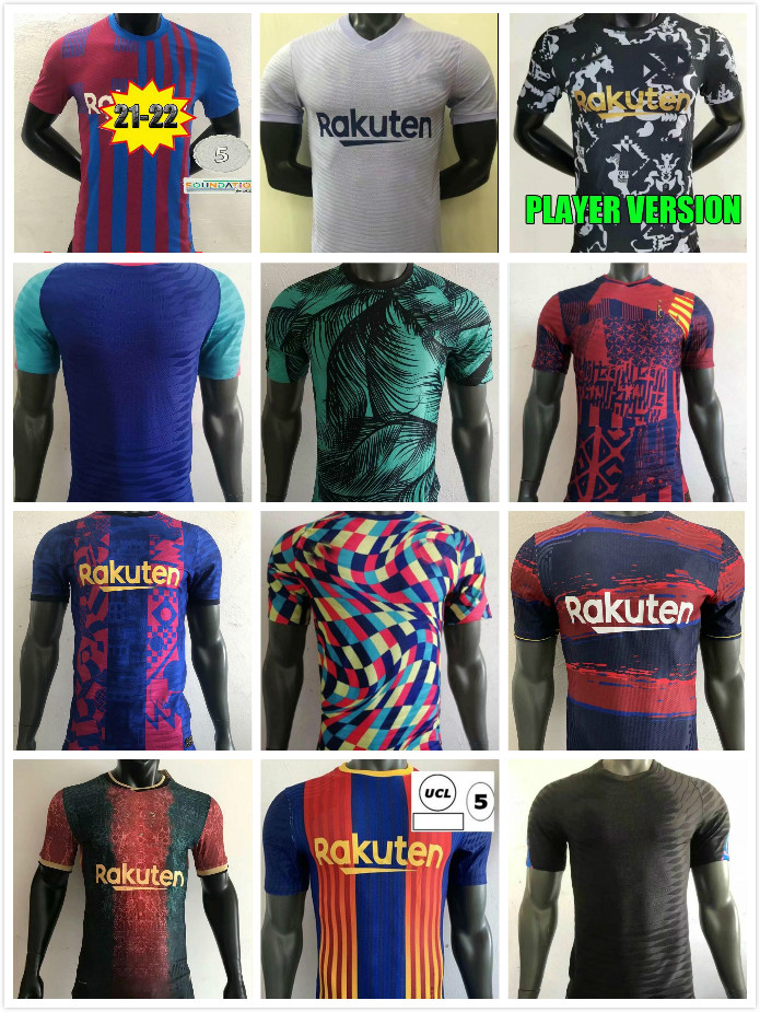 

2022 Player Version FC BARCELONA soccer jersey KUN AGUERO 21 22 camiseta futbol ANSU FATI Thailand 2021 Messi GRIEZMANN DE JONG Maillots foo, Black;yellow