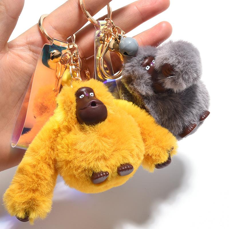 

Keychains Creative Cute Gorilla Plush Keychain Couple Bag Pendant Car