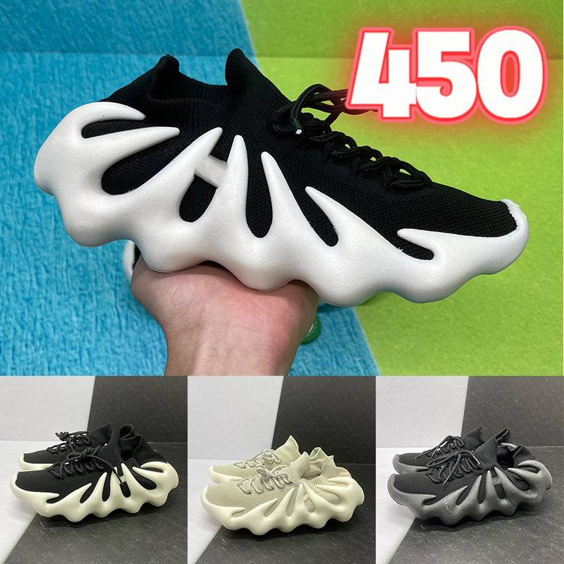 

with box Newest 450 running shoes cloud white black dark slate Top men women sneakers knit Fashion Sports trainers Size 36-46, Bubble wrap packaging