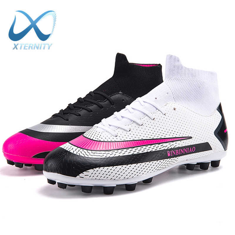 

Nieuwe Stijl Hoge Enkel Voetbal Schoenen Lichtget Outdoor Ag Antislip Voetbal Schoenplaten Jongens Training Sport Voetbalschoenen Sneakers A0601