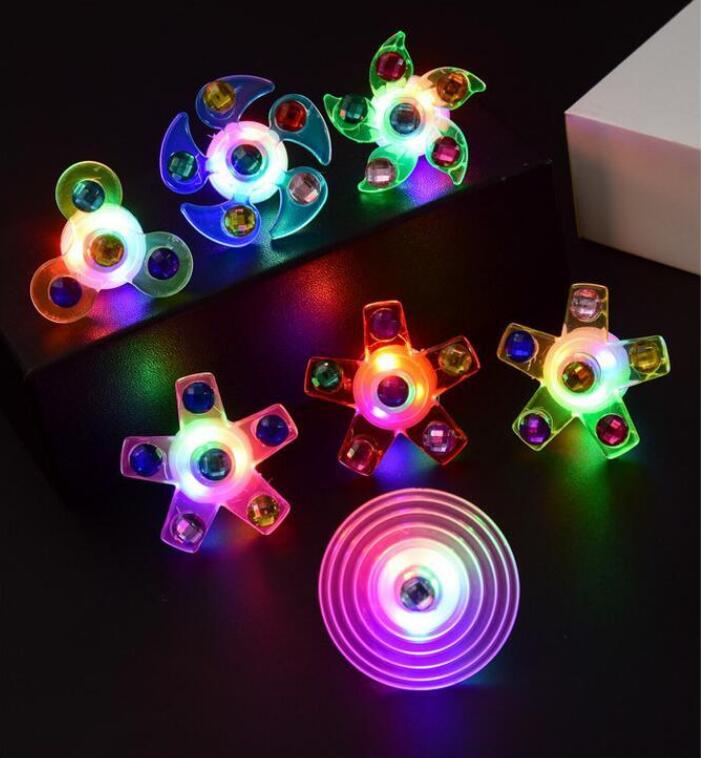 

Night market led Gloves small toys creative finger tip top spinning children's ring bracelet adult nightclub gadgets
