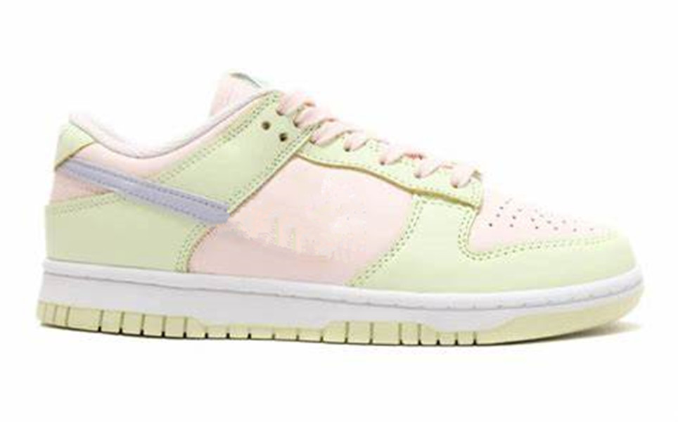 Chaussures de skateboard de haute qualité DNks Low Light Soft Pink Lime Ice Unisexe Skateboarding Chaussures de loisirs Baskets de plein air Spor