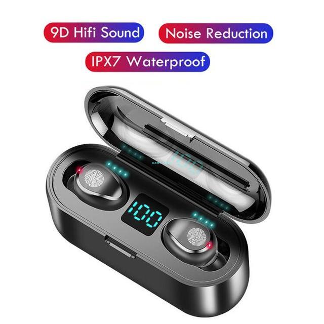 

Wireless Earphone Bluetooth V5.0 F9 Wireless Bluetooth Headphone LED Display With 2000mAh Power Bank Headset With Microphon